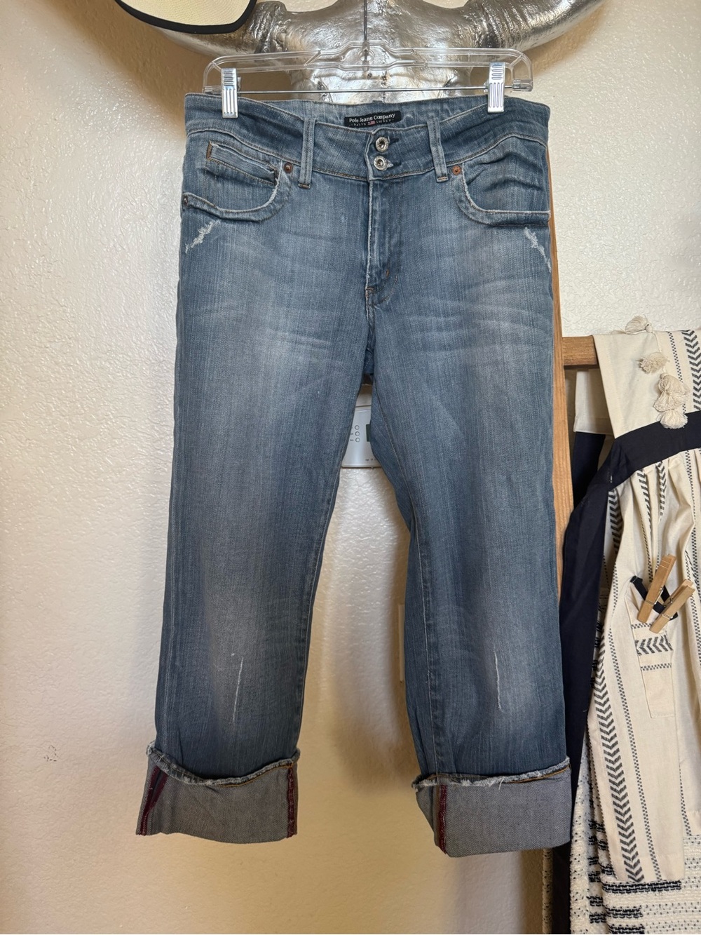 Polo Jeans Co Ralph Lauren Women’s Cuffed Distressed Jeans Size 31 Y2K - Picture 2 of 10